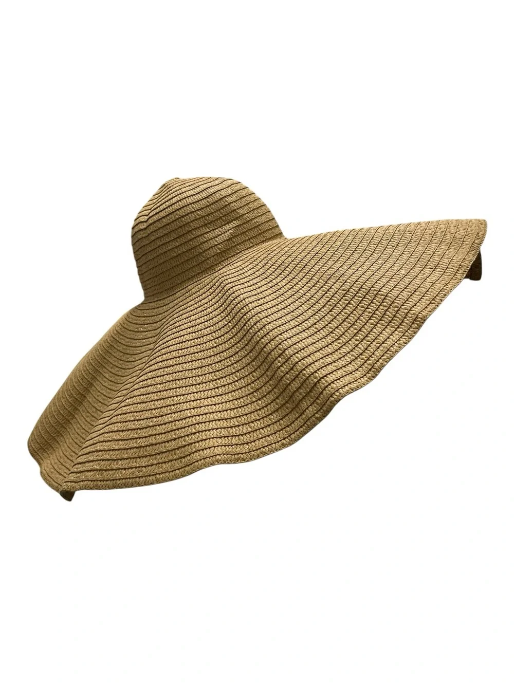 Oversized Straw Floppy Sun Hat in Tan